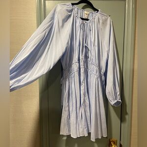 NWT flowy blue tie front bow dress